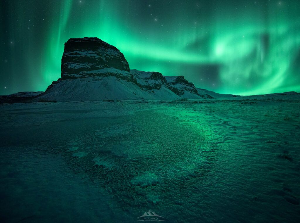Aurora boreal en el sur de Islandia
