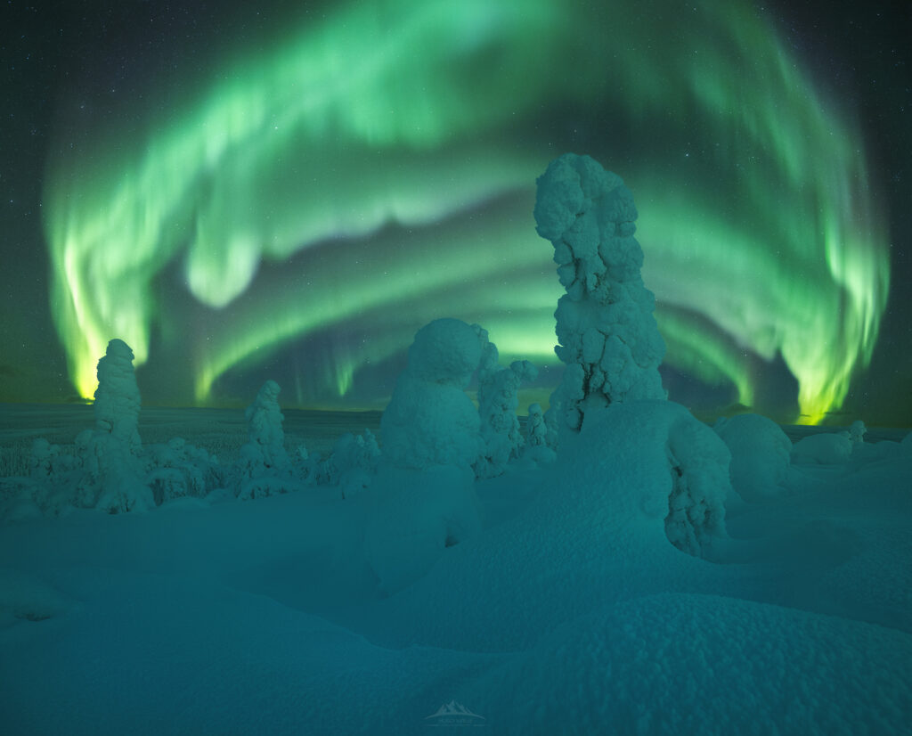 Aurora boreal en el norte de Finlandia